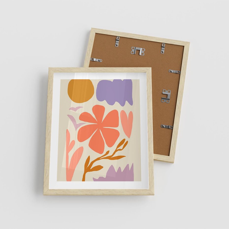 Plakat w ramie 40x50 - Nowoczesne Światło - abstrakcyjny obraz, pastelowe kolory - rama drewno