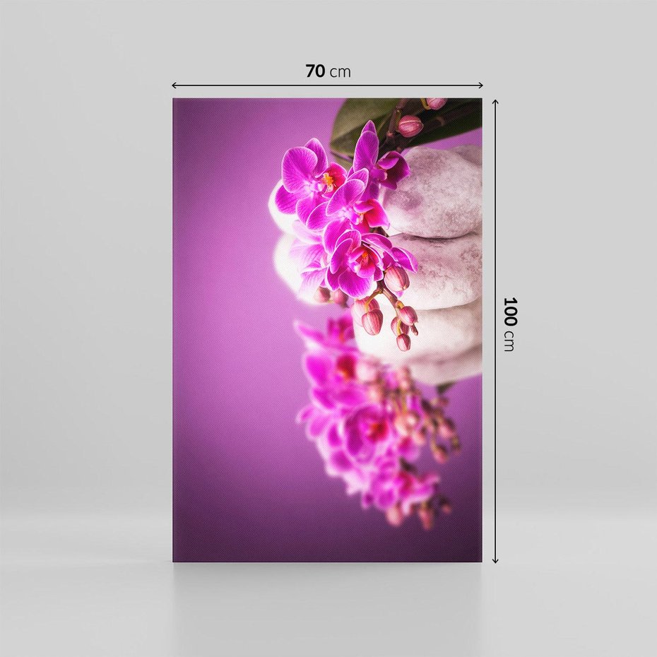 Obraz na płótnie 70x100 - Relaksująca orchidea w spa - spa, orchidea