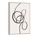Obraz w ramie 70x100 - Migotliwa Kreatywność - abstrakcyjne szkicowane linie, minimalizm - rama drewno