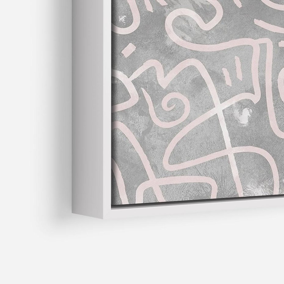 Obraz w ramie 70x50 - Sploty odblasków i zawirowań - abstrakcyjne rysunki, wzorek - rama biała