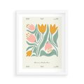 Plakat w ramie 40x50 - Tajemnicza Aura - kwiaty, nowoczesna abstrakcja - rama biała
