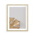 Plakat w ramie 40x50 - Natury Szlachetność - złote, liście - rama drewno
