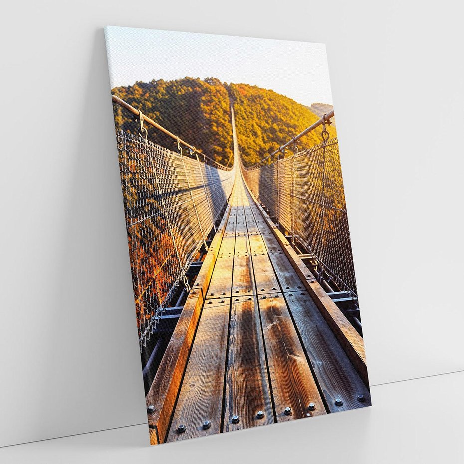 Obraz na płótnie 50x70 - Drewniany most w górach - most, drewniany