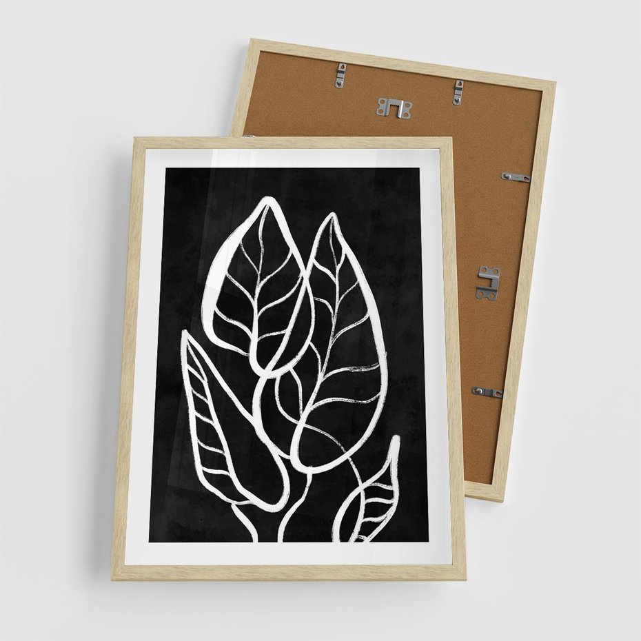 Plakat w ramie 50x70 - Lustrzane Odbicie - mroczna sztuka, minimalizm - rama drewno