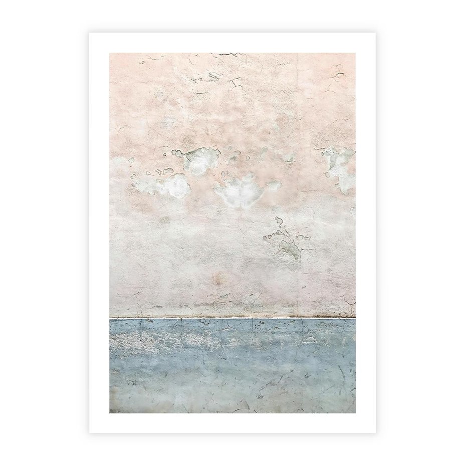 Plakat bez ramy 21x30 - Obraz Starej Ściany z Delikatnymi Odcieniami - ściana, stara ściana