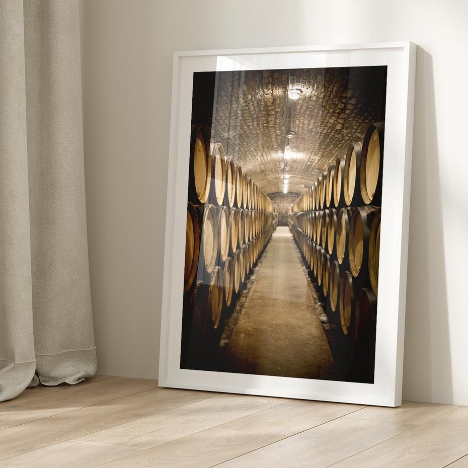 Plakat bez ramy 21x30 - Winniczka - winnica, beczki