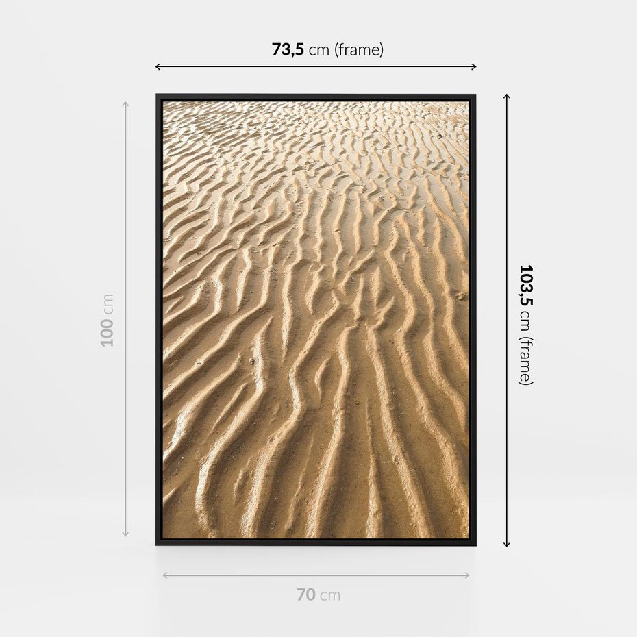 Obraz w ramie 70x100 - Piasek i Nieskończoność - pustynia, piasek - rama czarna