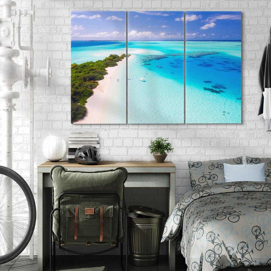 Obraz na płótnie 120x80 - Tropikalna wyspa nad oceanem - tropikalna, wyspa