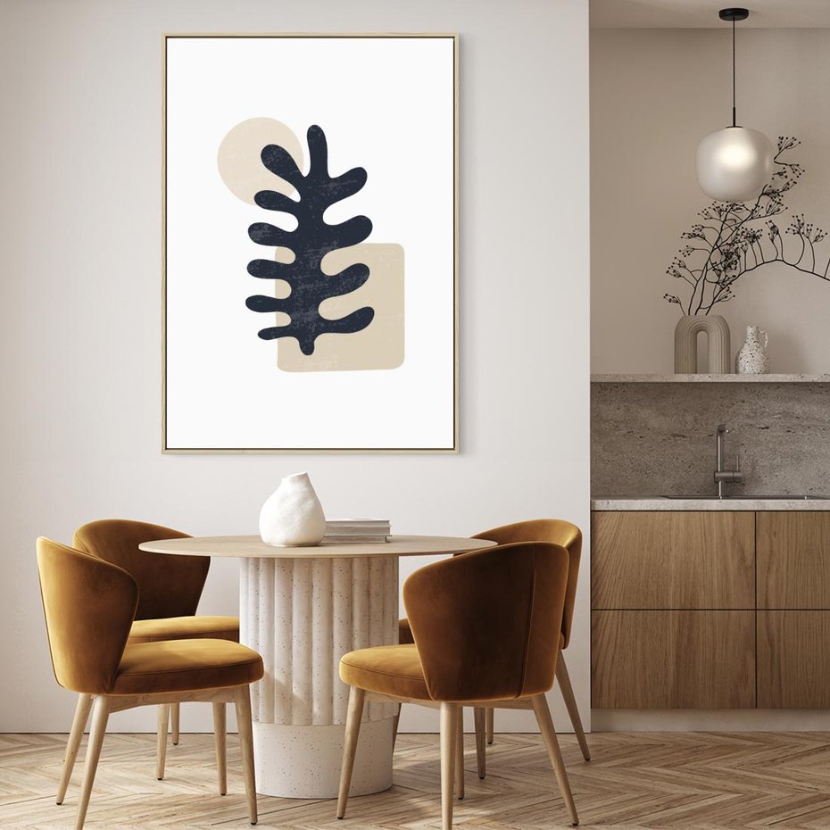 Obraz w ramie 80x120 - Opowieść Przenikających Energii - inspiracja mattise, abstrakcja - rama drewno