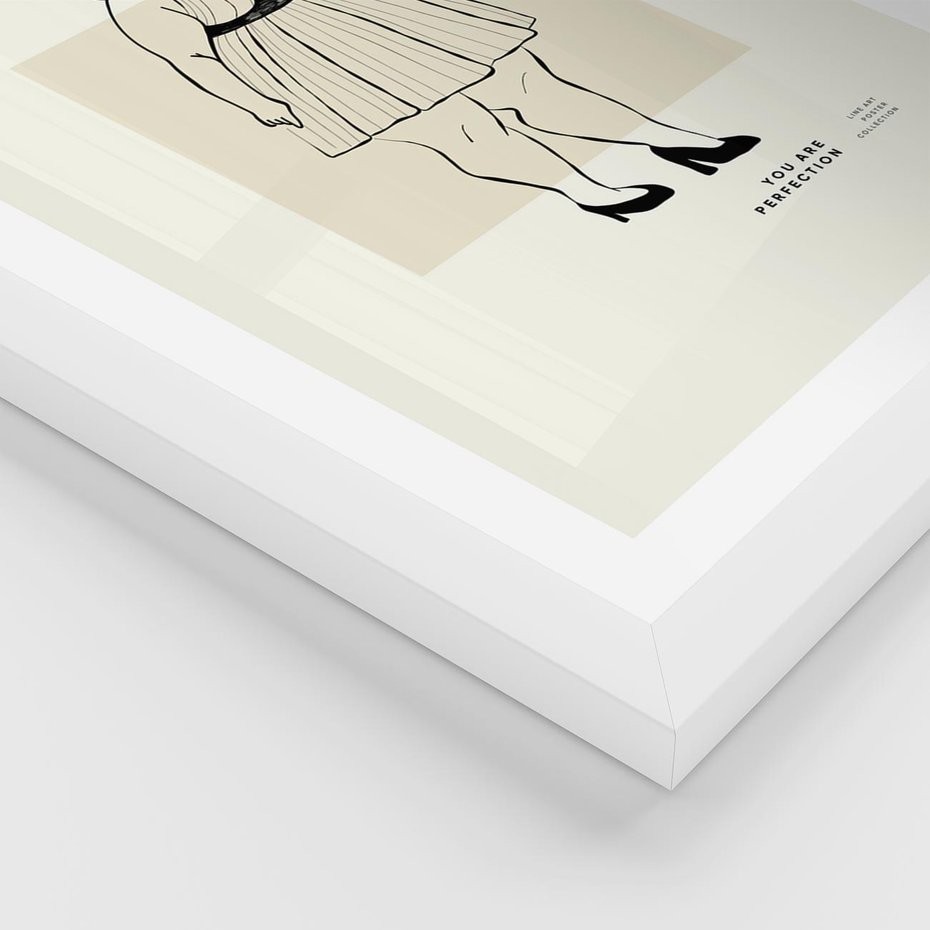 Plakat w ramie 40x50 - Ekspresja Wewnętrznych Emocji - kobieta, samoakceptacja - rama biała