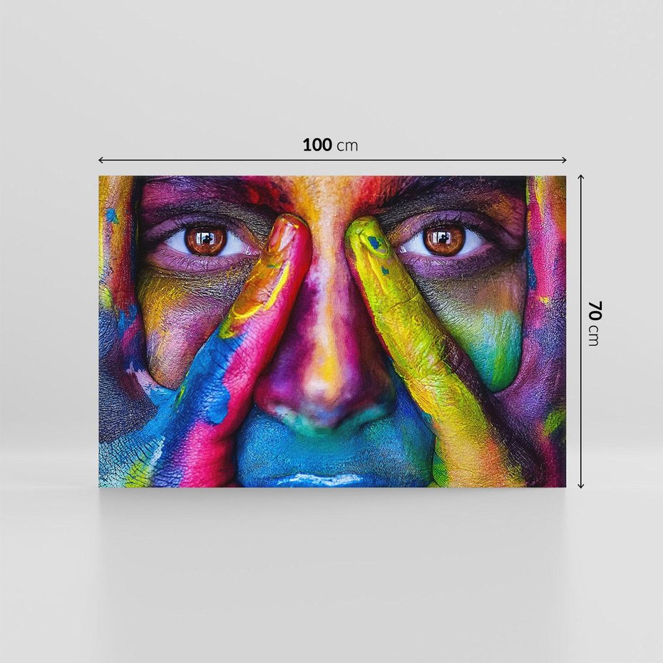 Obraz na płótnie 100x70 - Abstrakcyjna refleksja człowieka - człowiek, abstrkacja