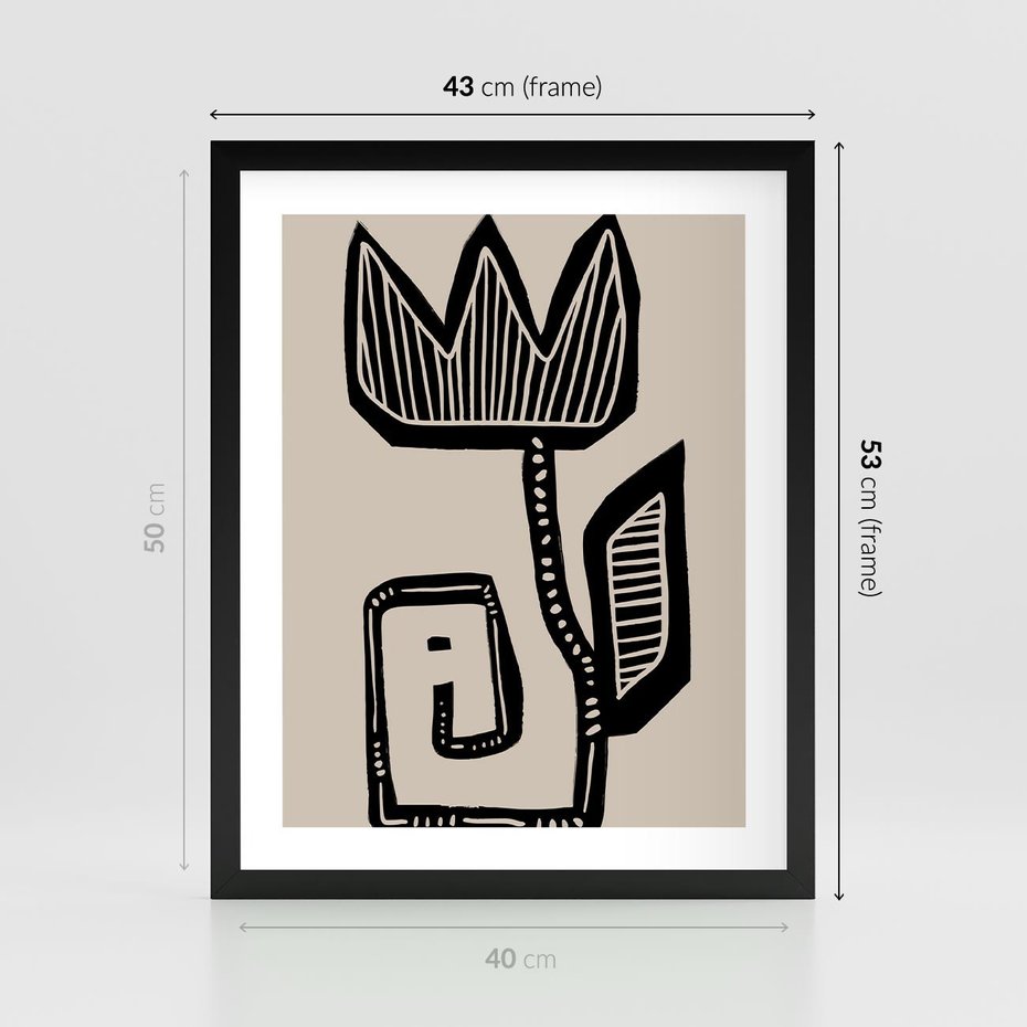 Plakat w ramie 40x50 - Migotliwa Symfonia Kwiatu - kwiat, nowoczesna grafika - rama czarna