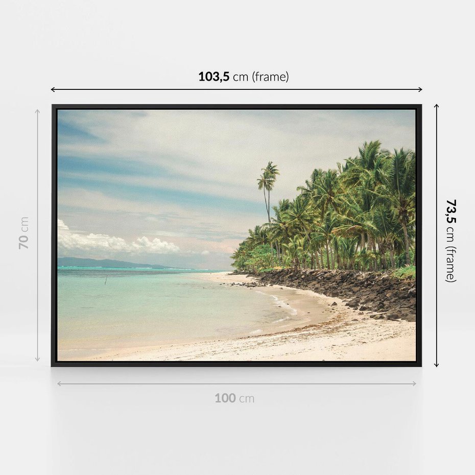 Obraz w ramie 100x70 - Uczta Egzotycznych Marzeń - fotografia, rajska plaża - rama czarna