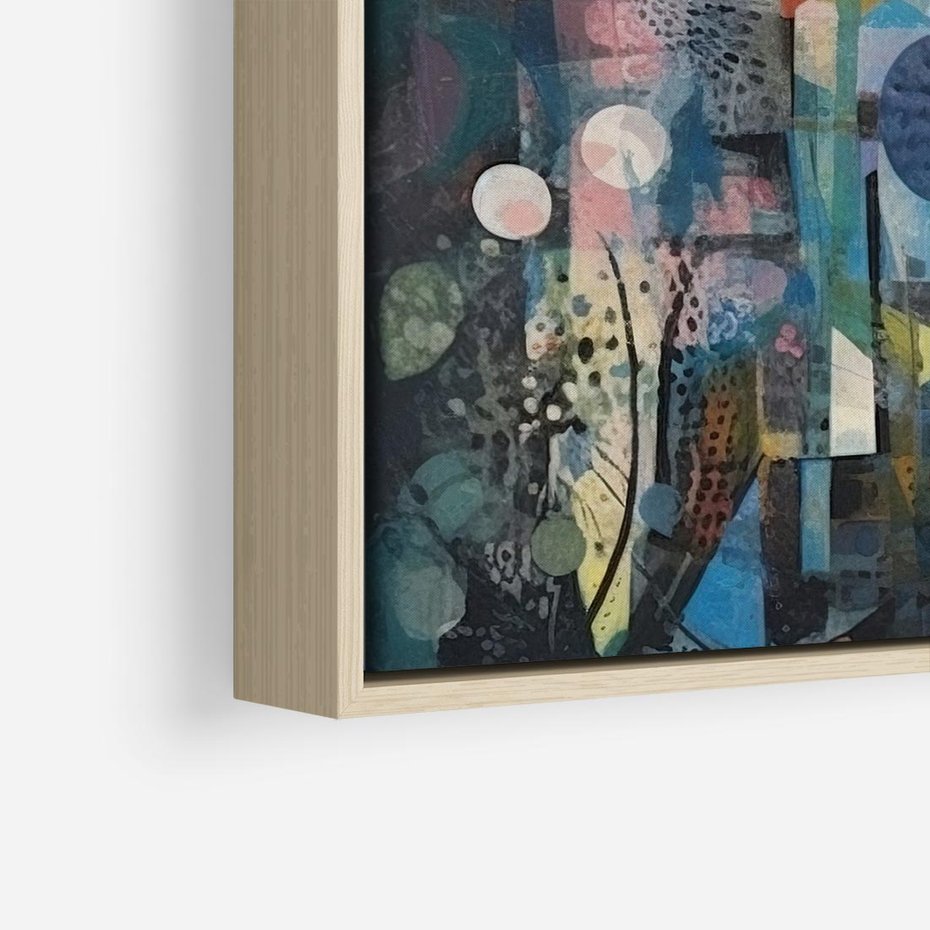 Obraz w ramie 80x80 - Rozbijając Granice Kreatywności - abstrakcyjny obraz, sztuka abstrakcji - rama drewno