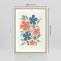 Plakat w ramie 50x70 - Kolorowe Pasmo - kwiaty, nowoczesna abstrakcja - rama drewno