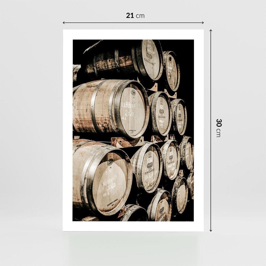 Plakat bez ramy 21x30 - Tradycyjne Beczki - beczki, rustykalna fotografia