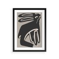 Plakat w ramie 30x40 - Konturujące Struktury - skandynawska sztuka, królik - rama czarna