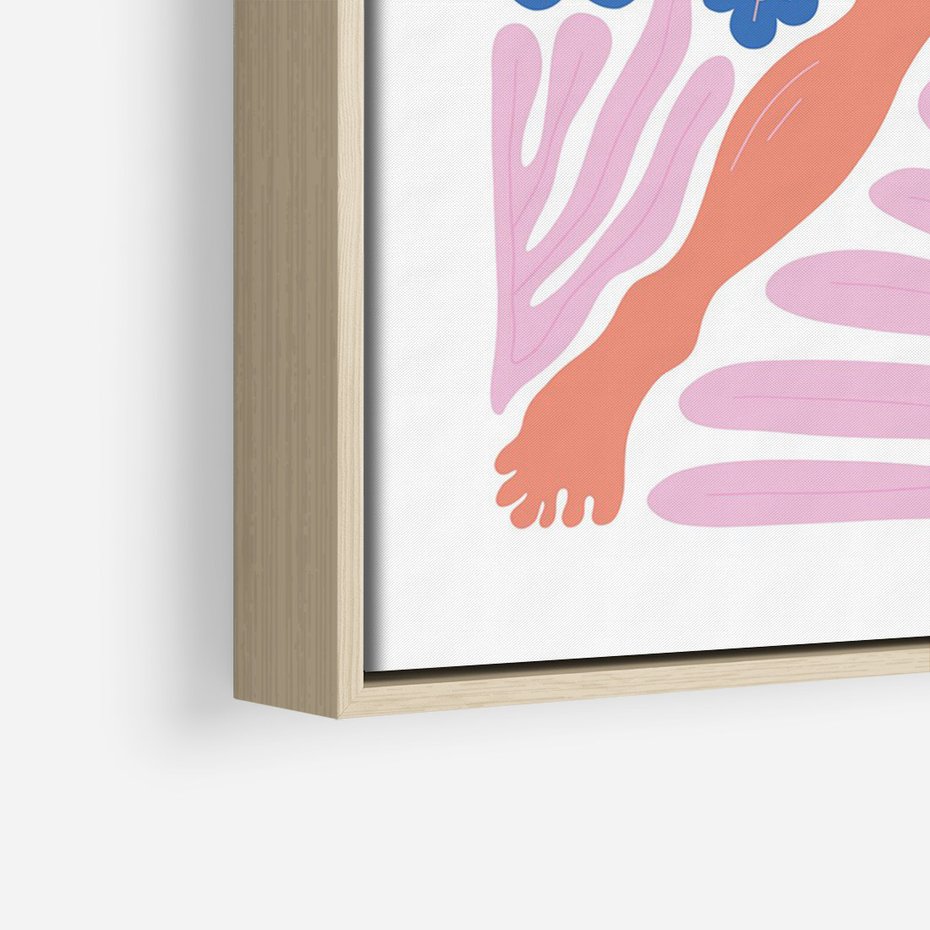 Obraz w ramie 70x100 - Opowieść Ognistych Rytów - nowoczesny kobiecy akt, graficzne kształty - rama drewno