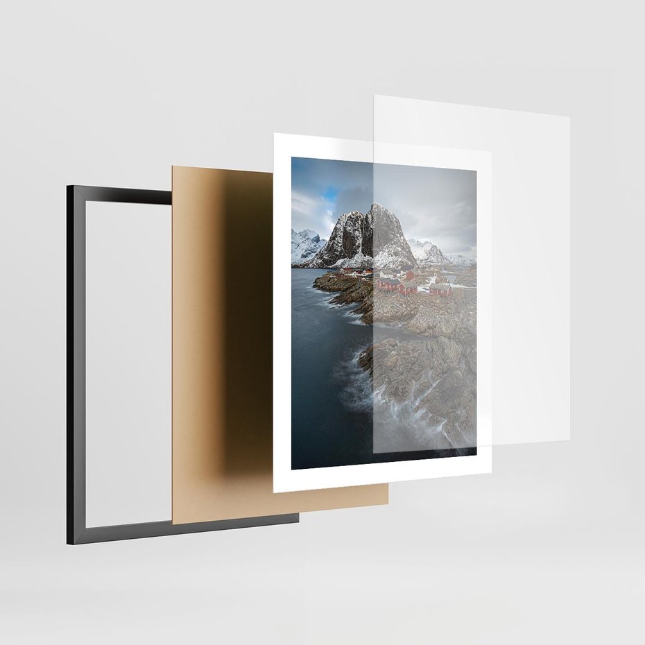 Plakat w ramie 40x50 - Skandynawia - górska odsłona - Skandynawia, góry - rama czarna