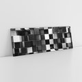 Obraz na płótnie 120x40 - Abstrakcyjna Szachownica: Gra Kolorów w 3D - 3D, abstrakcja