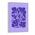 Obraz w ramie 70x100 - Migocące Boho Wibracje - kwiaty, energetyczne fioletowe tło - rama biała