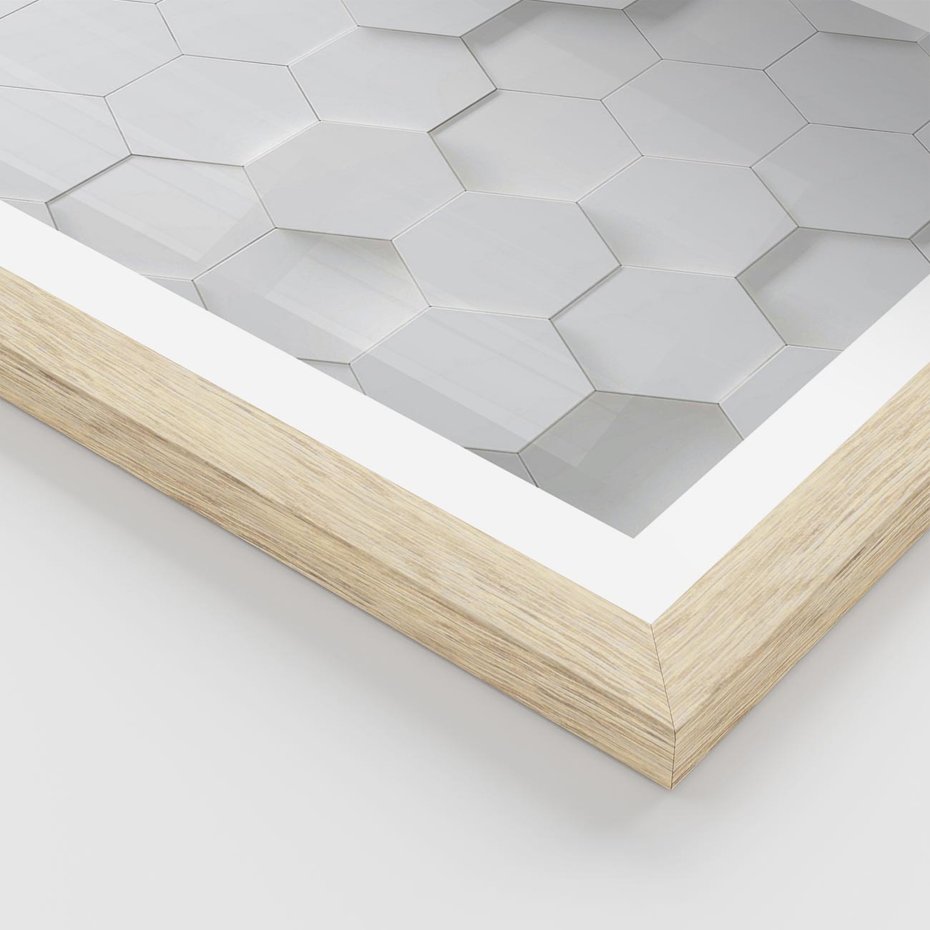 Plakat w ramie 40x50 - Intrygujący Wymiar - geometria, 3D - rama drewno