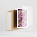 Plakat w ramie 30x40 - Majestat lawendy: fioletowe pola - lawenda, fiolet - rama drewno