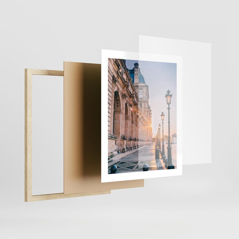 Plakat w ramie 40x50 - Magiczne spacery - uliczka, perspektywa - rama drewno