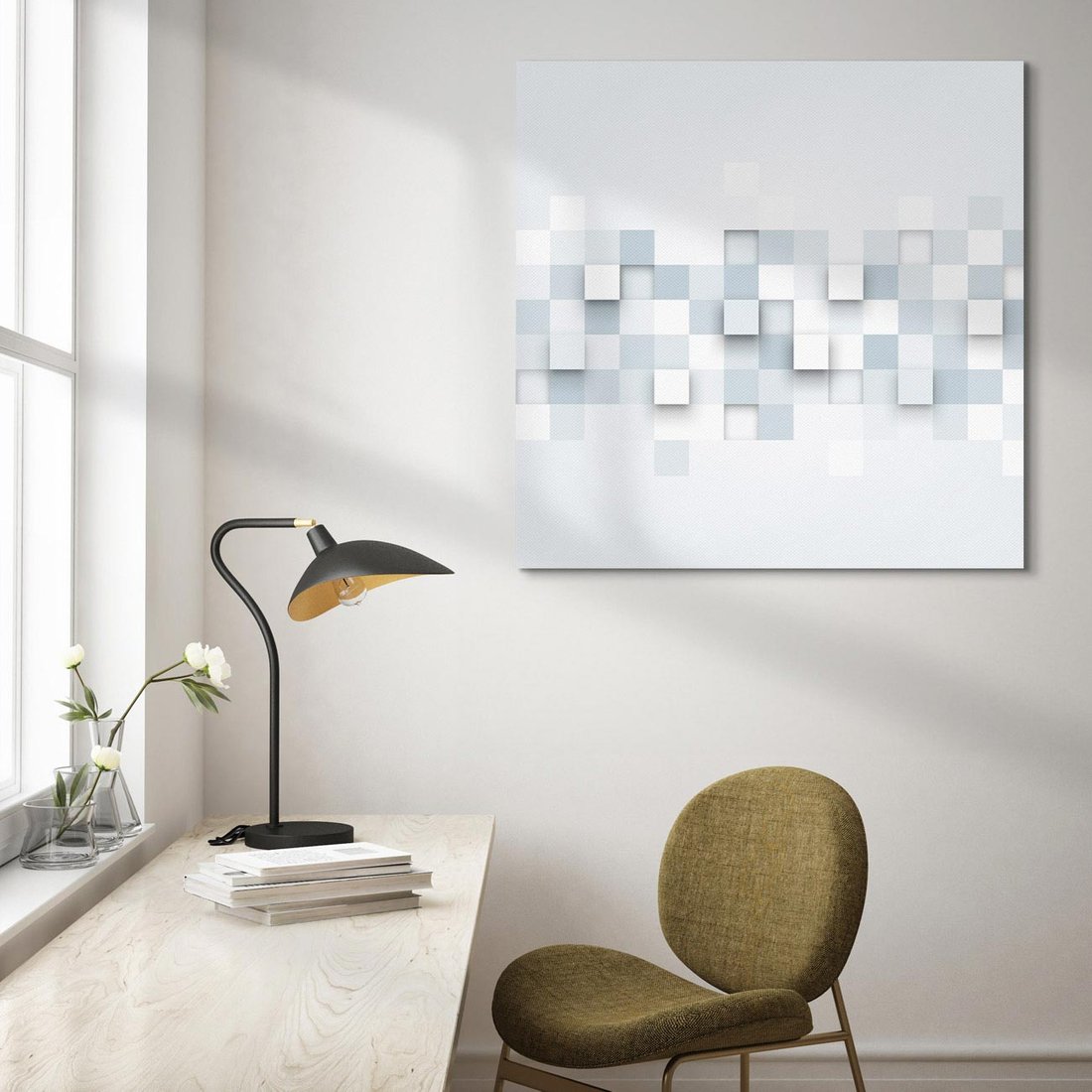 Obraz na płótnie 70x70 - Trójwymiarowe formy geometryczne - geometria, 3D