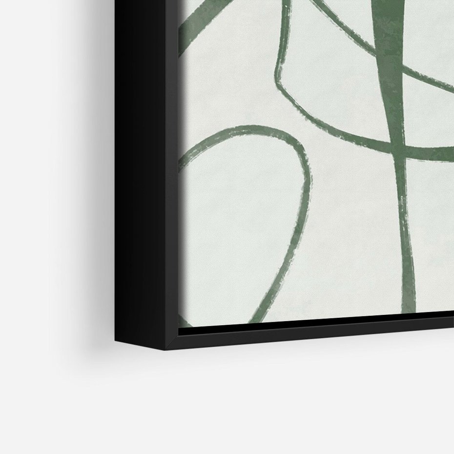 Obraz w ramie 70x100 - Zielony Spokój - zielona abstrakcja, spokojny plakat - rama czarna