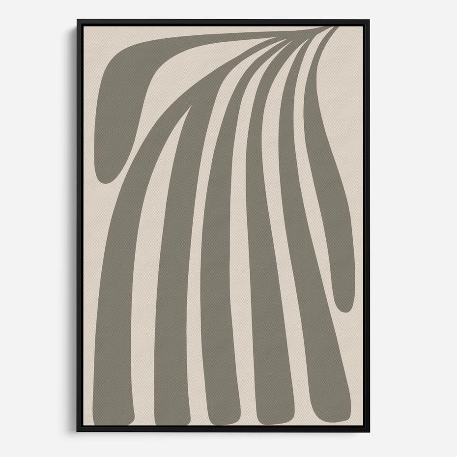 Obraz w ramie 70x100 - Beżowa Delikatność - nowoczesna sztuka, plakat modern - rama czarna