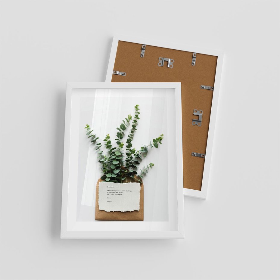 Plakat w ramie 30x40 - Eukaliptusowa harmonia - eukaliptus, liście - rama biała