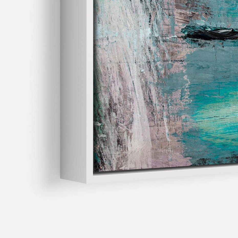 Obraz w ramie 70x50 - Odbicie utraconych barw - abstrakcja, niepokój - rama biała