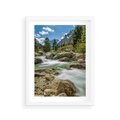 Plakat w ramie 30x40 - Górski strumyk w harmonii - strumyk, górski - rama biała