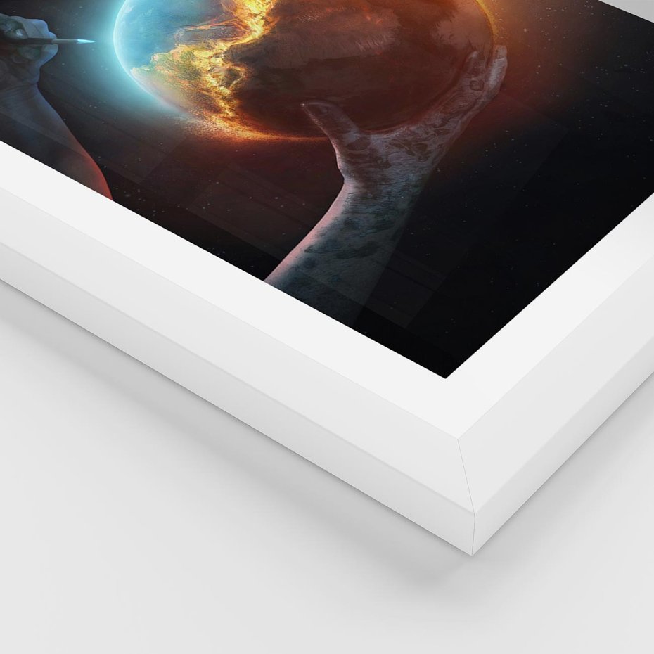 Plakat w ramie 40x50 - Nieznane przestrzenie - planeta, kosmos - rama biała