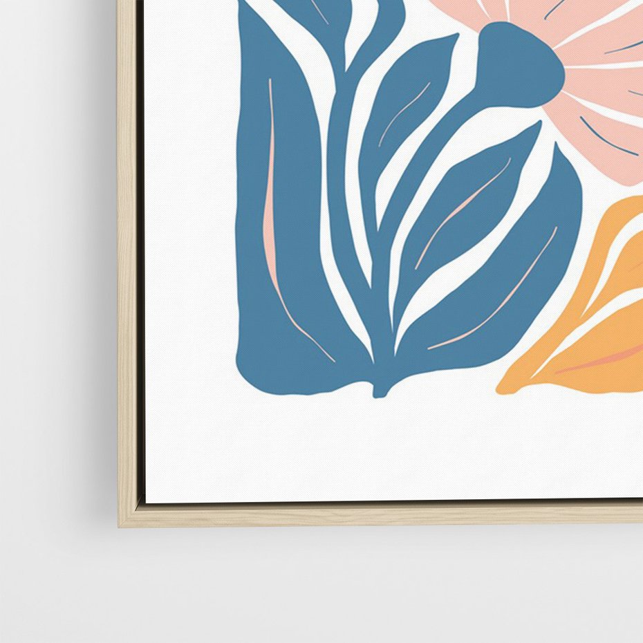 Obraz w ramie 50x70 - Wibracje Kolorowych Wiatrów - kwiaty, pastelowe kolory - rama drewno