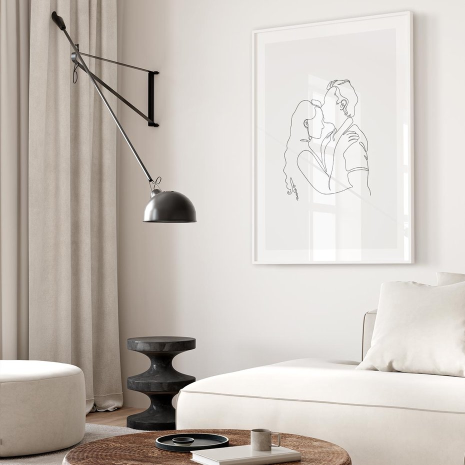 Plakat bez ramy 21x30 - Wewnętrzne Emocje - para zakochanych, kobieta i mężczyzna