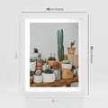Plakat w ramie 40x50 - Kaktusowa Galeria w Doniczkach - kaktusy w doniczkach, fotografia - rama biała