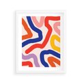 Plakat w ramie 40x50 - Intrygujące Widzenia - abstrakcyjny kolorowy obraz, kolorowe linie - rama biała