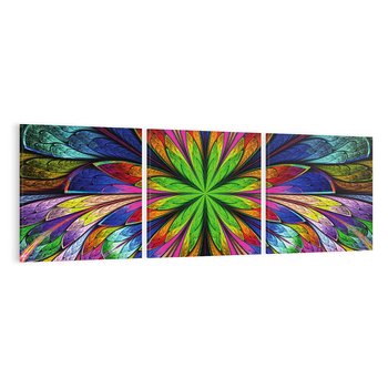 Obraz na płótnie 150x50 - Witrażowa magia na płótnie - witraż, sztuka