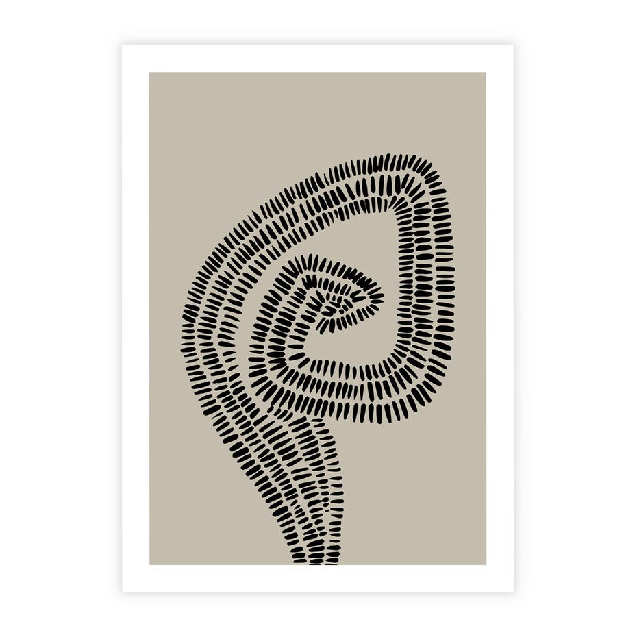Plakat bez ramy 21x30 - Nowoczesne Spektrum Wyobraźni - boho plakat, czarne kropki kreski