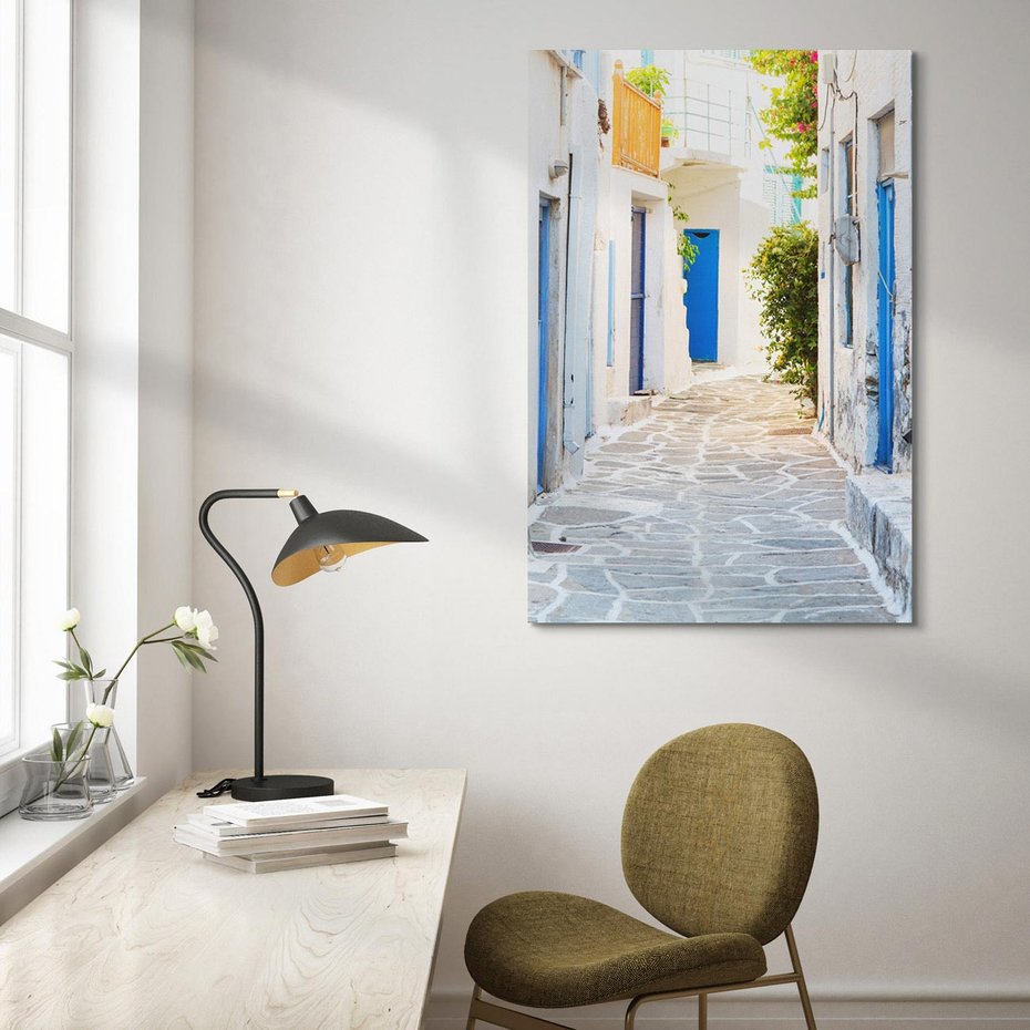 Obraz na płótnie 80x120 - Urok greckiej uliczki - Grecja, wyspa