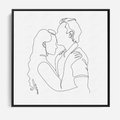 Obraz w ramie 50x50 - Wewnętrzne Emocje - para zakochanych, kobieta i mężczyzna - rama czarna