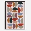 Obraz w ramie 50x70 - Kolorowe Echo Boho - abstrakcyjny obraz, geometryczna kompozycja - rama czarna