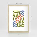 Plakat w ramie 30x40 - Splątane Granice - kwiaty, sztuka nowoczesna - rama drewno