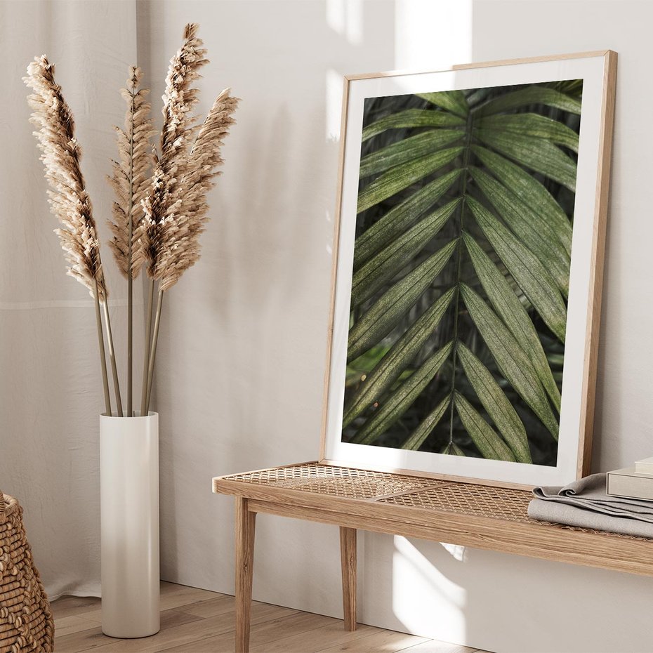 Plakat w ramie 30x40 - W Liściach Ukryte - zdjęcie, fotografia - rama drewno