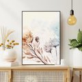 Obraz w ramie 70x100 - Nostalgiczne tańce pędzla - akwarelowe kwiaty, gałęzie - rama czarna
