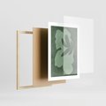 Plakat w ramie 30x40 - Kształty Zieleni - abstrakcyjny kształt, zielony plakat - rama drewno