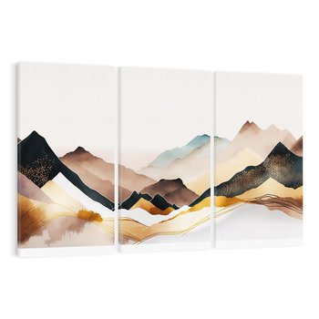 Obraz na płótnie 120x80 - Góry Tonące w Pastelach - złote pastelowe góry, akwarela