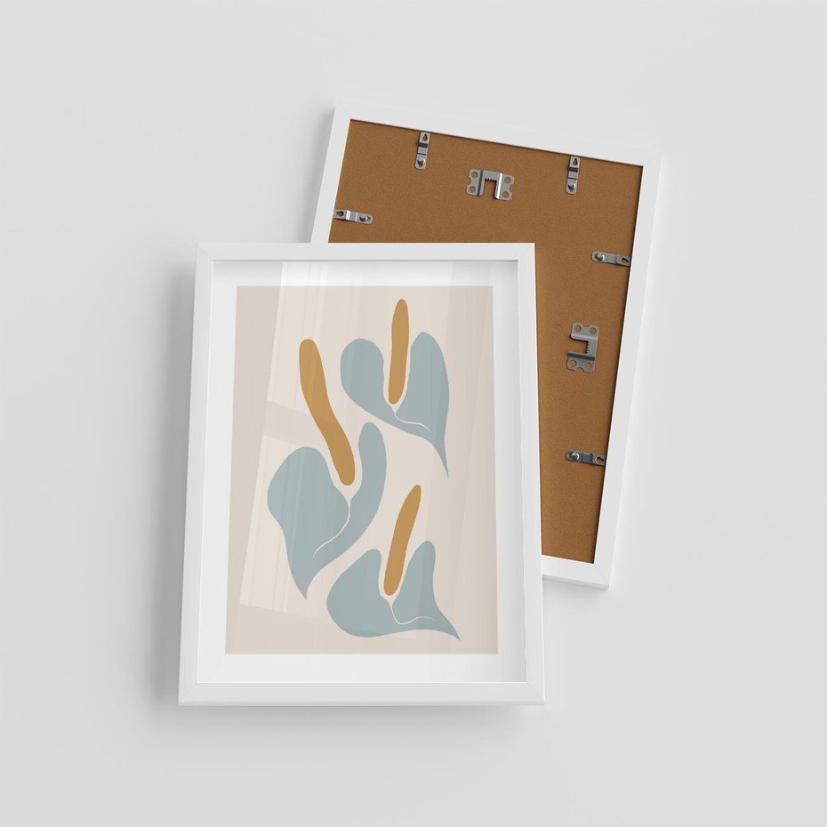 Plakat w ramie 30x40 - Kwiaty Pasteli - kwiaty, nowoczesne i minimalistyczne - rama biała